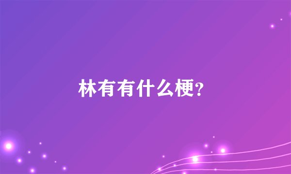 林有有什么梗？