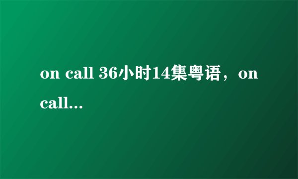on call 36小时14集粤语，on call 36小时14集国语