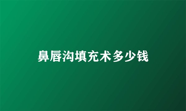 鼻唇沟填充术多少钱