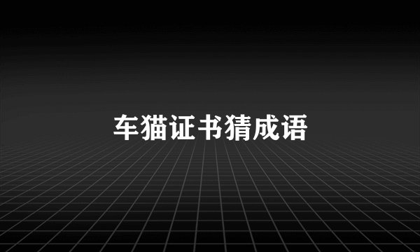 车猫证书猜成语