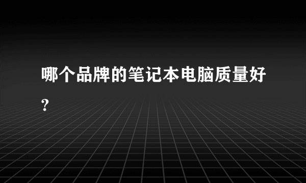 哪个品牌的笔记本电脑质量好?
