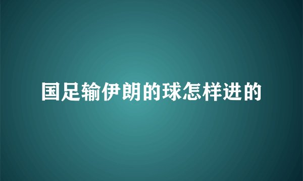国足输伊朗的球怎样进的