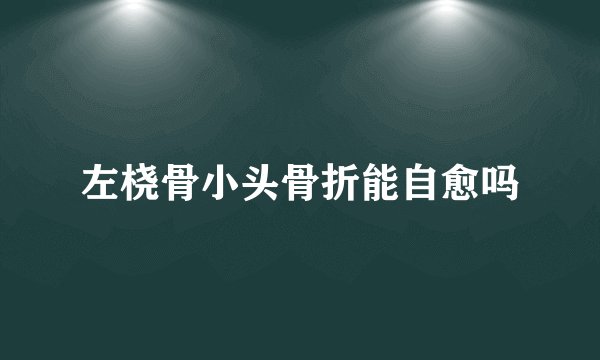 左桡骨小头骨折能自愈吗