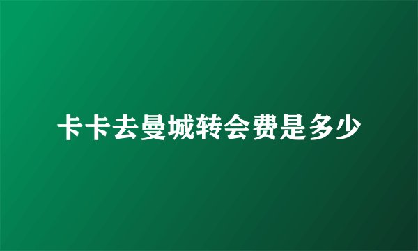 卡卡去曼城转会费是多少