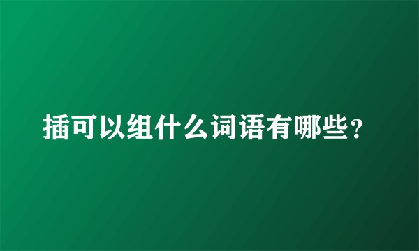 插可以组什么词语有哪些？