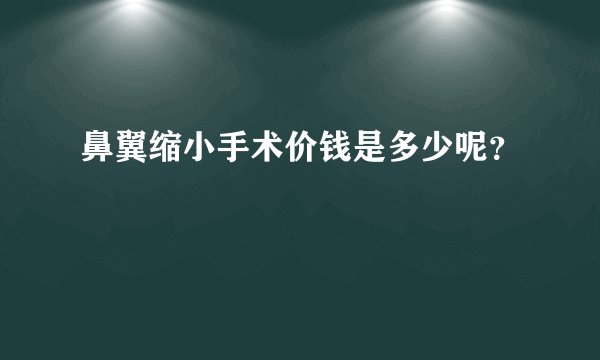 鼻翼缩小手术价钱是多少呢?