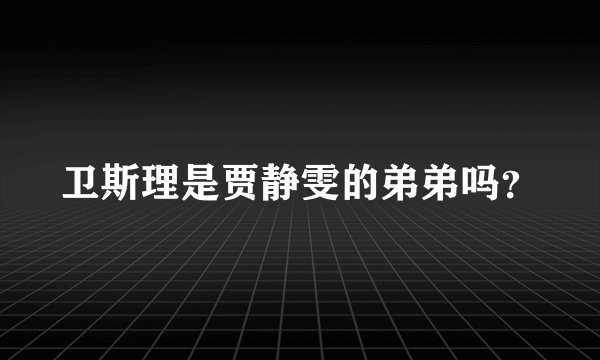 卫斯理是贾静雯的弟弟吗？
