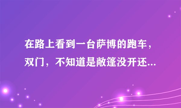 在路上看到一台萨博的跑车，双门，不知道是敞篷没开还是本来就是房车，请问是什么型号？