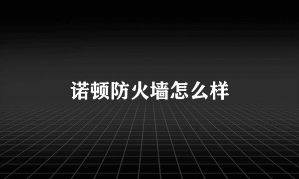 诺顿防火墙怎么样