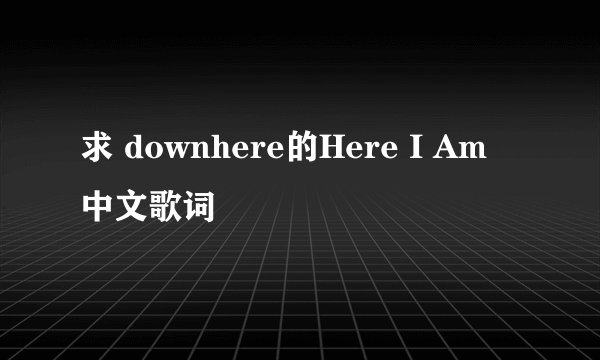 求 downhere的Here I Am 中文歌词