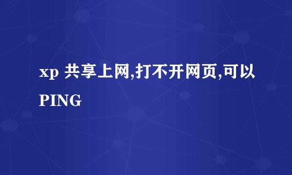 xp 共享上网,打不开网页,可以PING
