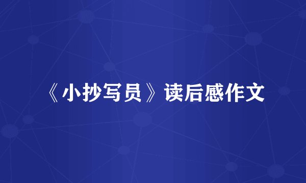 《小抄写员》读后感作文