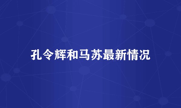 孔令辉和马苏最新情况