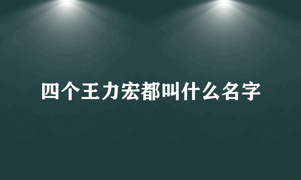 四个王力宏都叫什么名字