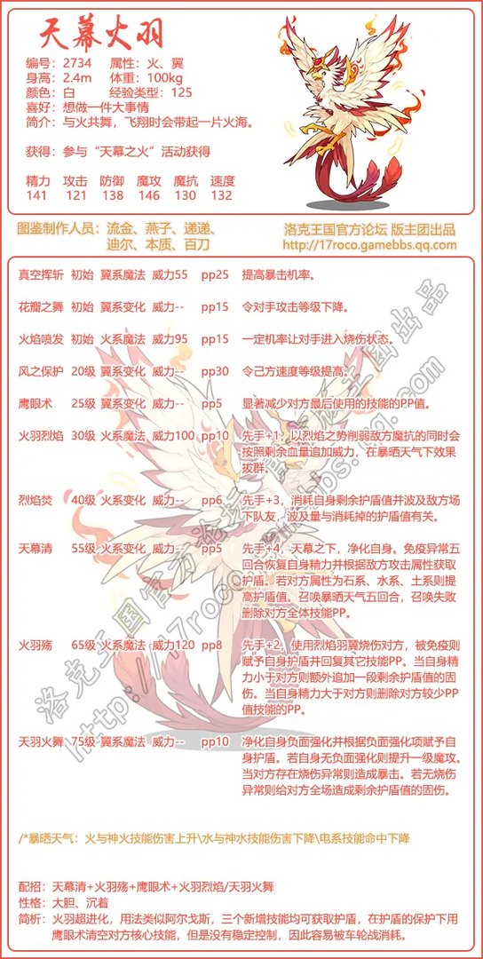 洛克王国天幕火羽技能搭配