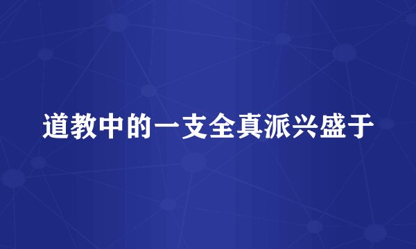 道教中的一支全真派兴盛于