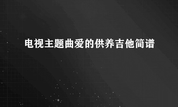 电视主题曲爱的供养吉他简谱