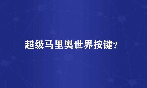 超级马里奥世界按键？