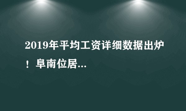 2019年平均工资详细数据出炉！阜南位居...