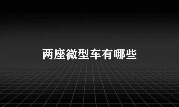 两座微型车有哪些