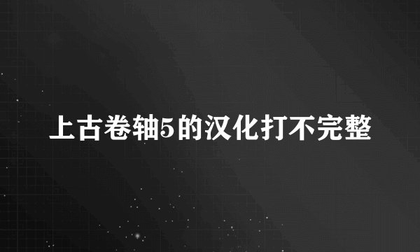 上古卷轴5的汉化打不完整
