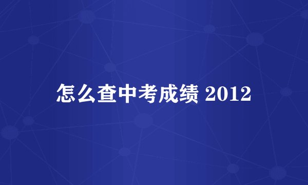怎么查中考成绩 2012