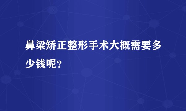 鼻梁矫正整形手术大概需要多少钱呢？