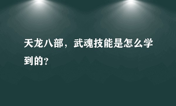 天龙八部，武魂技能是怎么学到的？