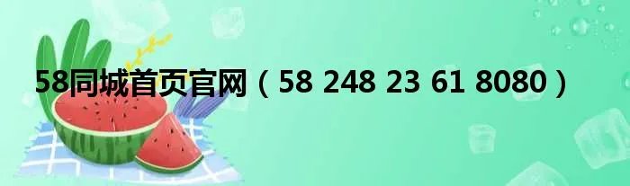 58同城首页官网（58 248 23 61 8080）