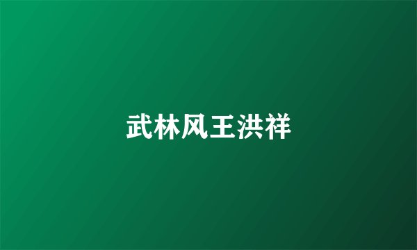 武林风王洪祥