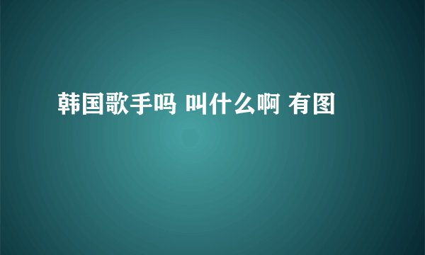 韩国歌手吗 叫什么啊 有图