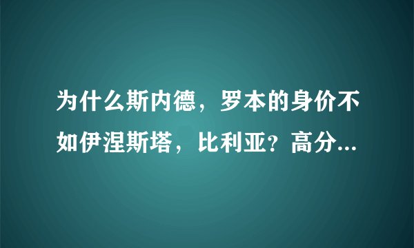 为什么斯内德，罗本的身价不如伊涅斯塔，比利亚？高分100！