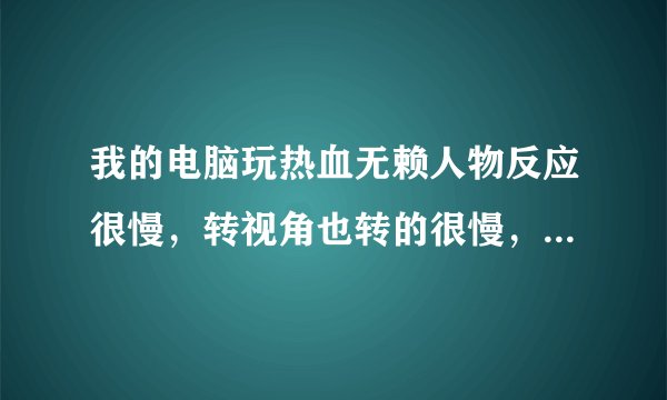 我的电脑玩热血无赖人物反应很慢，转视角也转的很慢，转了半天视角也才转过来，反击也不灵活怎么解决