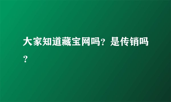 大家知道藏宝网吗?是传销吗?