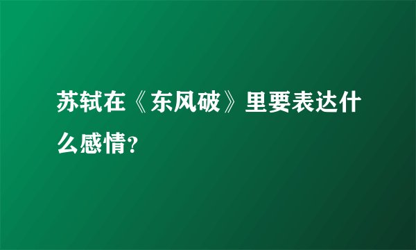 苏轼在《东风破》里要表达什么感情？