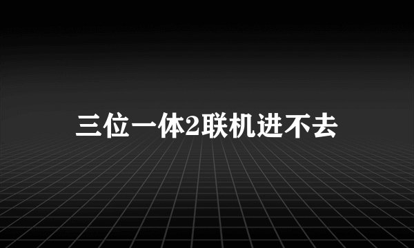 三位一体2联机进不去