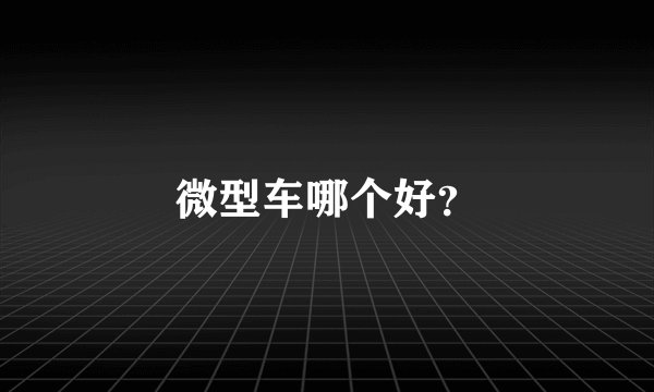 微型车哪个好？