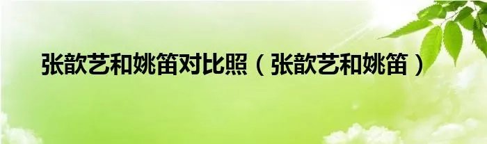 张歆艺和姚笛对比照（张歆艺和姚笛）