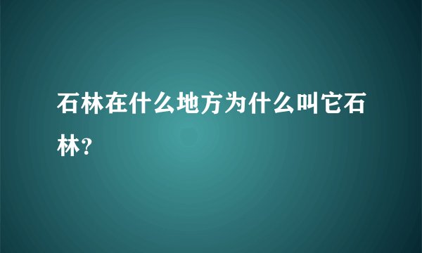 石林在什么地方为什么叫它石林？