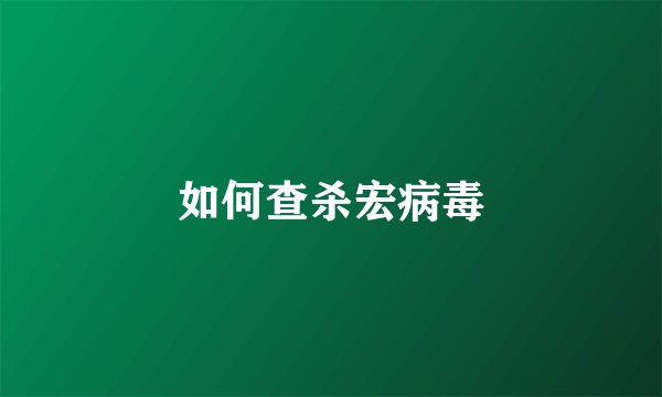 如何查杀宏病毒