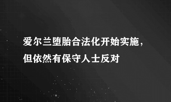 爱尔兰堕胎合法化开始实施，但依然有保守人士反对