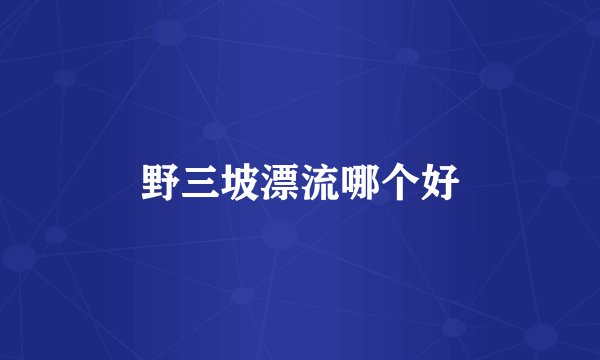 野三坡漂流哪个好