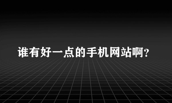 谁有好一点的手机网站啊？