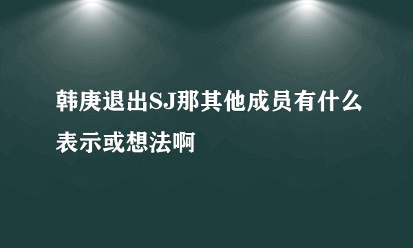 韩庚退出SJ那其他成员有什么表示或想法啊
