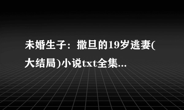 未婚生子：撒旦的19岁逃妻(大结局)小说txt全集免费下载