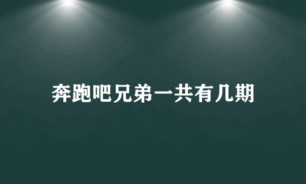 奔跑吧兄弟一共有几期