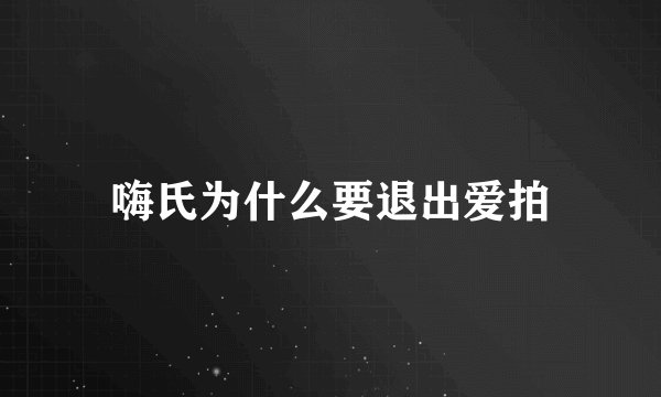 嗨氏为什么要退出爱拍
