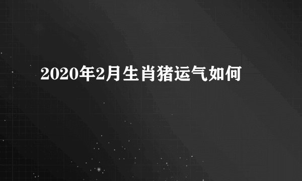 2020年2月生肖猪运气如何