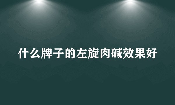 什么牌子的左旋肉碱效果好