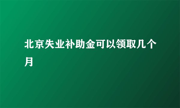北京失业补助金可以领取几个月